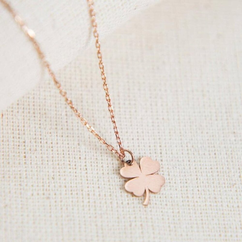 Four Leaf Clover Necklace 925 Sterling Silver Lucky Charm Dainty Chain New - Picture 3 of 3